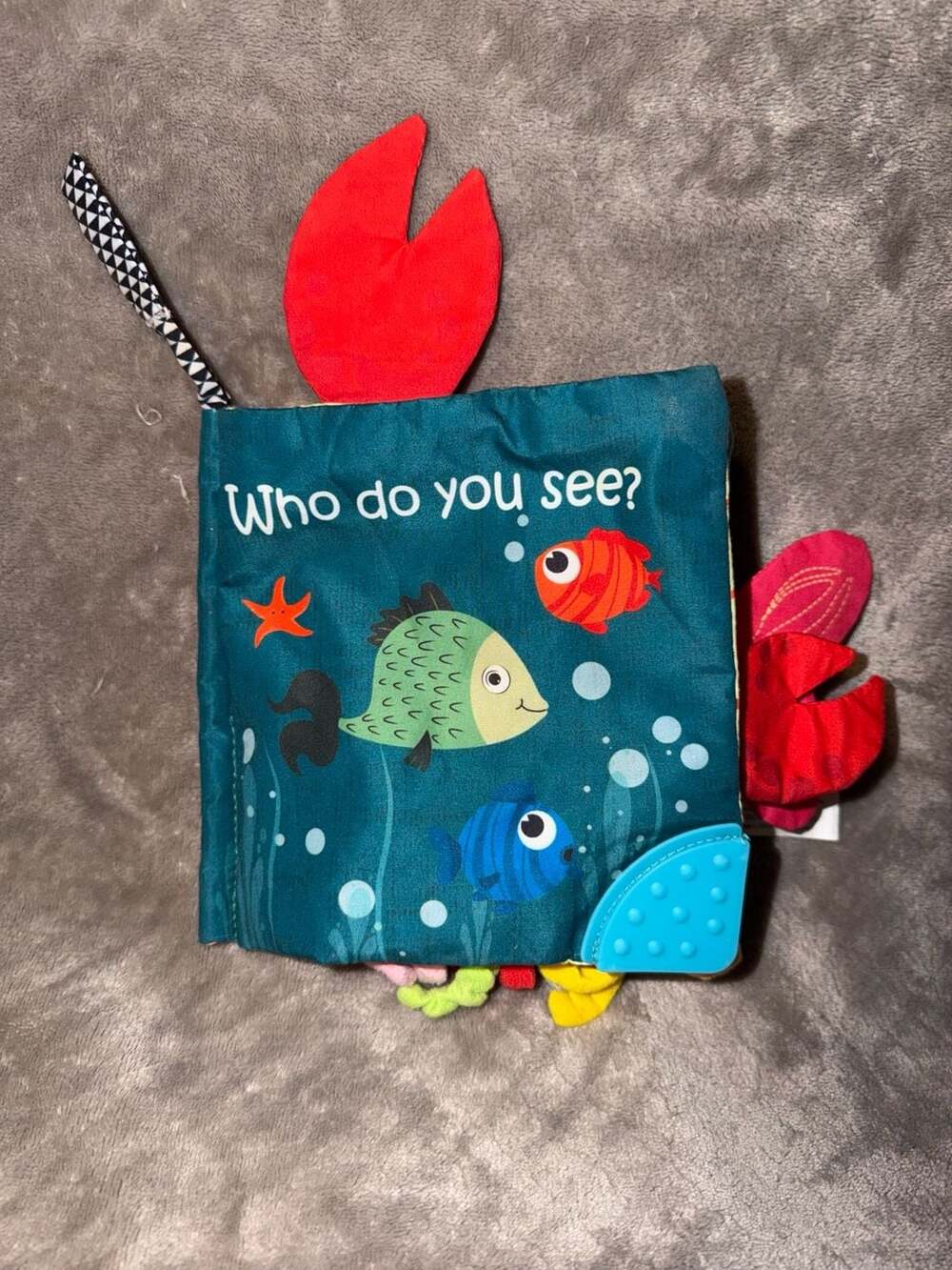 Bebe Mondo Who Do You See Soft Cloth Baby Book Ocean Theme